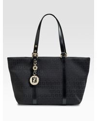 Fendi | Black Forever Zip Nylon Tote | Lyst