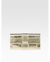 Jimmy Choo | Ubai Metallic Elaphe Clutch | Lyst