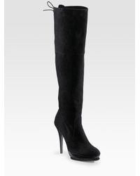 Stuart Weitzman | Black Suede Thigh-high Boots | Lyst