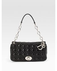 Dior | Black Rendez-vous Medium Flap Bag | Lyst