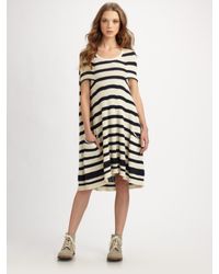 Junya Watanabe | Blue Knitted Cotton Poncho-style Dress | Lyst