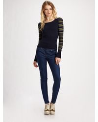 Marc By Marc Jacobs | Blue Natalie Cotton/cashmere Striped Sweater | Lyst