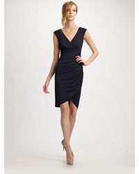 Michael Kors | Blue Stretch Jersey Tulip Dress | Lyst