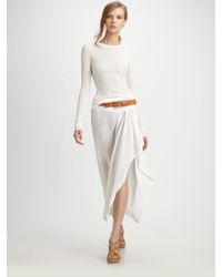 Michael Kors | White Linen Crepe Sarong Skirt | Lyst