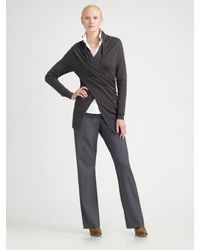 Brunello Cucinelli | Gray Crossover Knit Tunic | Lyst