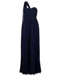Notte by Marchesa | Blue Draped Chiffon Gown | Lyst