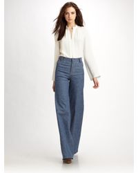 Derek Lam | White Silk Crepe Blouse | Lyst