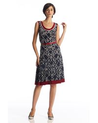Oscar de la Renta | Blue Sleeveless Threadwork Dress | Lyst