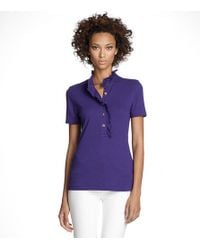 Tory Burch | Purple Ruffled Polo Top | Lyst