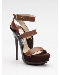 Jimmy Choo | Brown Halley Platform Sandals | Lyst