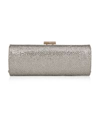 Jimmy Choo | Metallic Cate Swarovski Crystal-embellished Suede Clutch | Lyst