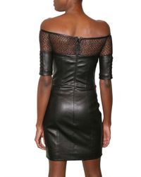 Kevork Kiledjian | Black Braided Leather and Lace Dress | Lyst