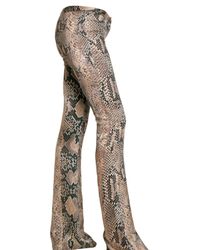 Roberto Cavalli | Natural Python Print Satin Trousers | Lyst