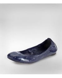 Tory Burch | Blue Eddie Patent Leather Ballet Flats | Lyst