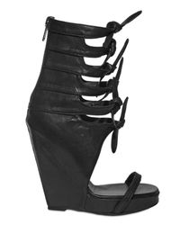 Rick Owens | Black 140mm Multi Knot Open Toe Boot Wedges | Lyst
