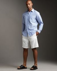 Zegna Sport | Linen Drawstring Shorts, White for Men | Lyst