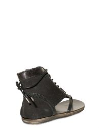 Ksubi | Black Cut Out Calf and Canvas High Sandals for Men | Lyst