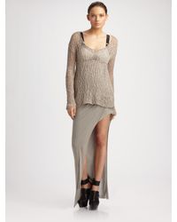 Helmut Lang | Natural Irregular Scoopneck Sweater | Lyst