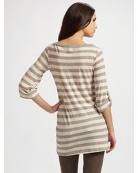 Splendid | Natural Striped Roll-tab Tunic Sleeves | Lyst