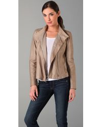 Vince | Natural Leather Cowlneck Jacket | Lyst