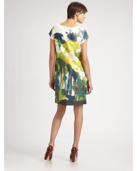 Weekend by Maxmara | Green Watercolor Floral-print Shift Dress | Lyst