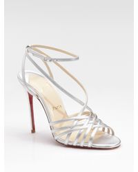 Christian Louboutin | Beverly Metallic Leather Strappy Sandals | Lyst