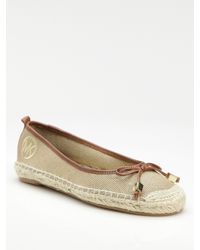 MICHAEL Michael Kors | Natural Canvas Espadrille Ballet Flats | Lyst
