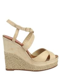 Paloma Barceló | Natural America Suede Espadrille Wedge Sandals | Lyst
