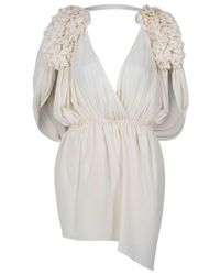 Designers Remix | Natural Lolaa Ruffle Shoulder Dress | Lyst