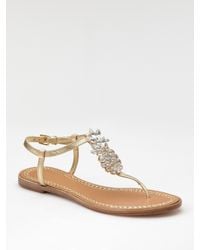 Kate Spade | Metallic Hula Pineapple Jeweled Thong | Lyst