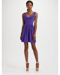 Tibi | Purple Lillian Scoopneck Silk Dress | Lyst