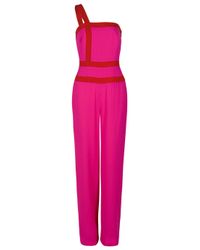 Martin Grant | Pink Two Tone One Shoulder Jumpsuit | Lyst