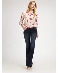 Tucker | Natural Silk Yoke Blouse | Lyst