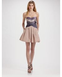 BCBGMAXAZRIA | Natural Hana Strapless Dress | Lyst
