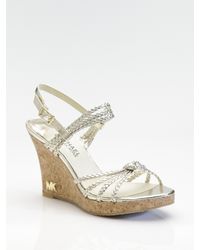 MICHAEL Michael Kors | Palm Beach Metallic Leather Sandals | Lyst