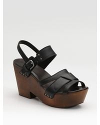 Rag & Bone | Black Royston Wedge Sandals | Lyst