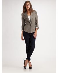Smythe | Gray Sharp Shoulder Blazer | Lyst