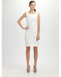 DKNY | White Stretch Spring Linen Tank Dress | Lyst