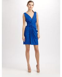DKNY | Blue Weightless Stretch Sleeveless V-neck Dress | Lyst