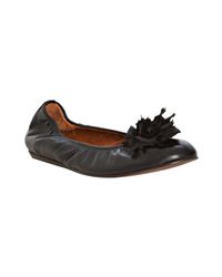 Lanvin | Floral-applique Ballerina Flat, Black | Lyst