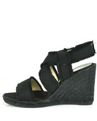 Bettye Muller | Sage - Black Frayed Canvas Espadrille | Lyst
