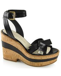 Marc By Marc Jacobs | - Black Leather Cork Wedge | Lyst
