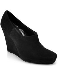Stuart Weitzman | Pumped Up - Black Suede Wedge Bootie | Lyst