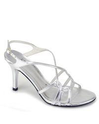 Stuart Weitzman | Hiturn - Metallic Silver Leather Sandal | Lyst