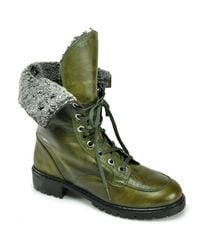 Stuart Weitzman | Green Workman - Olive Leather Combat Boot | Lyst