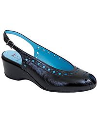 Thierry Rabotin | Carleigh - Black Leather Sling Wedge | Lyst