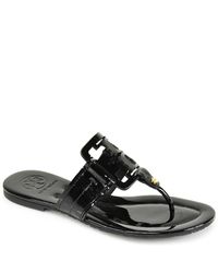 Tory Burch | Square Miller - Black Flat Sandal | Lyst