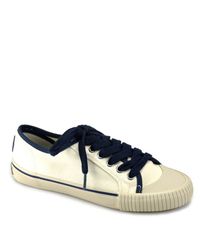 Tory Burch | White Laceup - Ivory Canvas Sneaker | Lyst