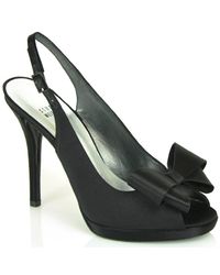 Stuart Weitzman | Jumbo - Black Satin Halter | Lyst