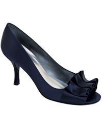 Stuart Weitzman | Blue Gigi Ritz - Navy Satin Open Toe Pump | Lyst